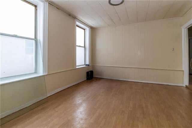 spare room featuring light wood-type flooring