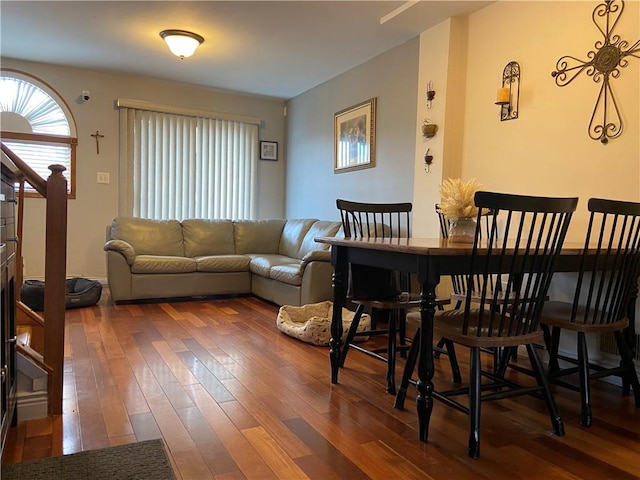 living room featuring dark hardwood / wood-style flooring