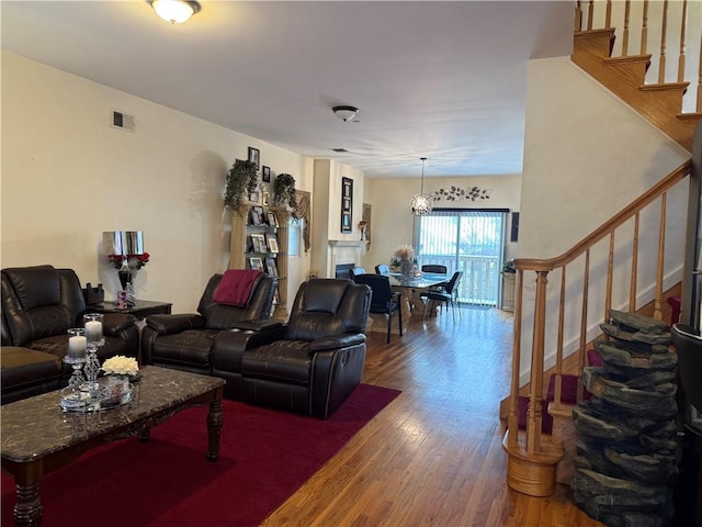 living room featuring hardwood / wood-style flooring