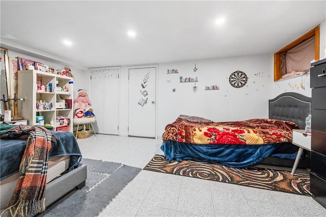 bedroom featuring tile patterned floors