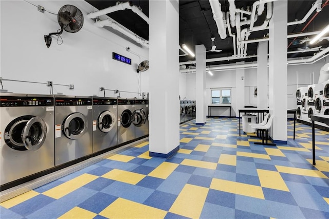 interior space featuring washer and clothes dryer