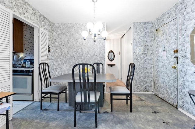 dining room featuring an inviting chandelier