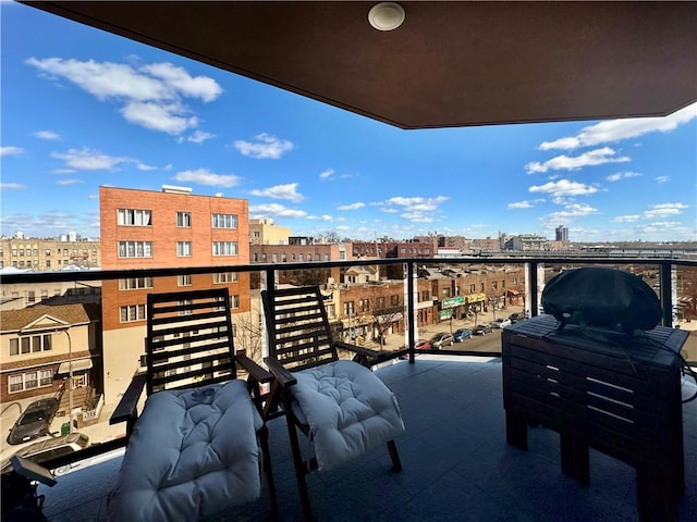 balcony with a view of city