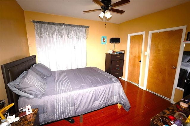 622 Ocean View Ave, Brooklyn, NY 11235 - bedroom with wood finished floors and ceiling fan