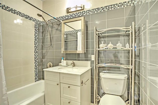1740 W 4th St Unit 4C, Brooklyn, NY 11223 - bathroom featuring tile walls, vanity, and shower / bath combo