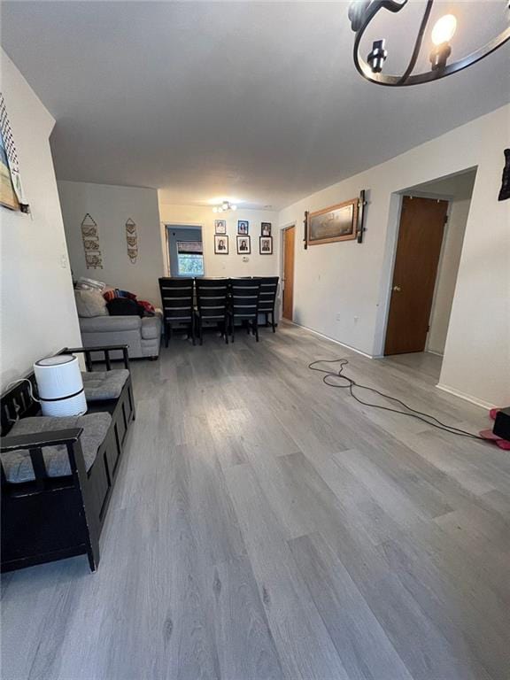 living room with wood finished floors