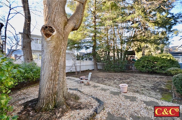 view of yard with fence