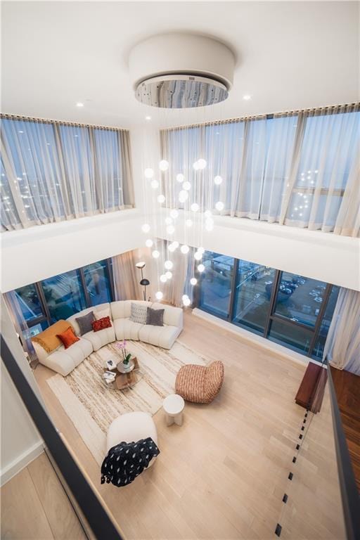 living area with wood finished floors