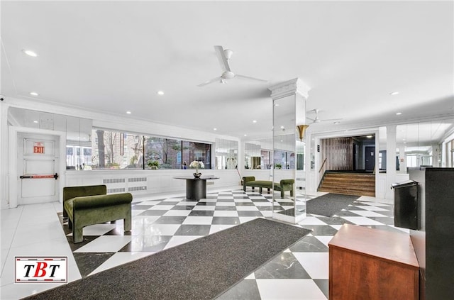 1615 I Ave Unit 511, Brooklyn, NY 11230 - community lobby featuring recessed lighting, stairs, and ornamental molding