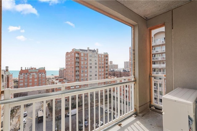 balcony with a city view