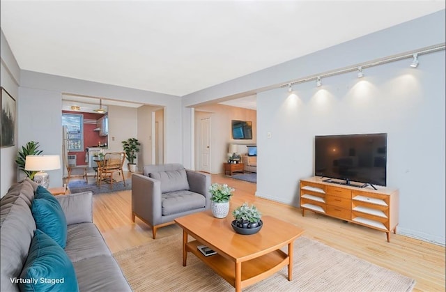 living area featuring wood finished floors