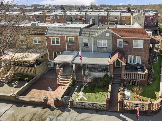 aerial view with a residential view