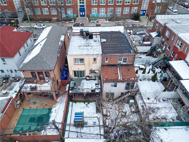 view of snowy aerial view
