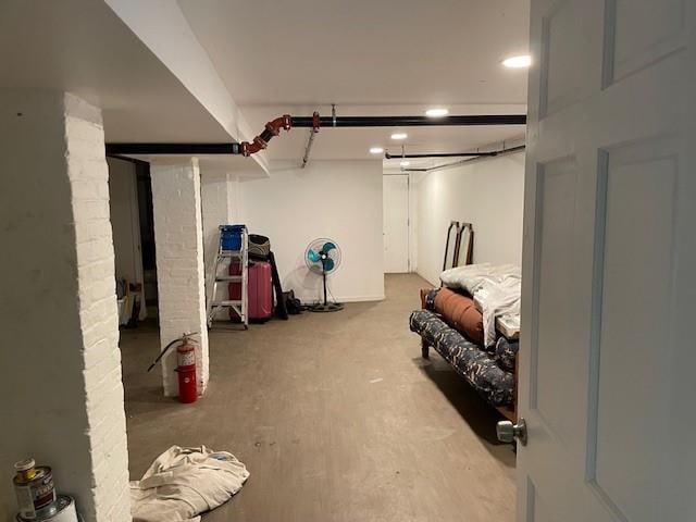 view of finished below grade area