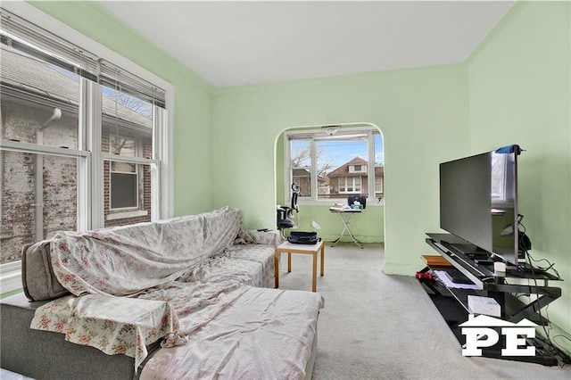 view of carpeted living room