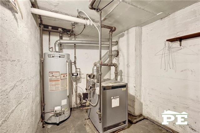 utilities featuring a heating unit and water heater