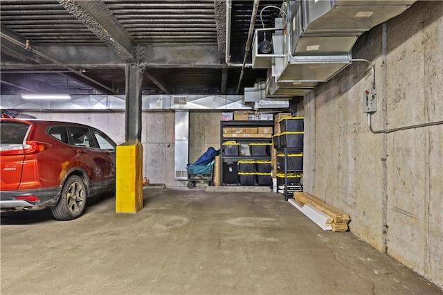 view of parking garage