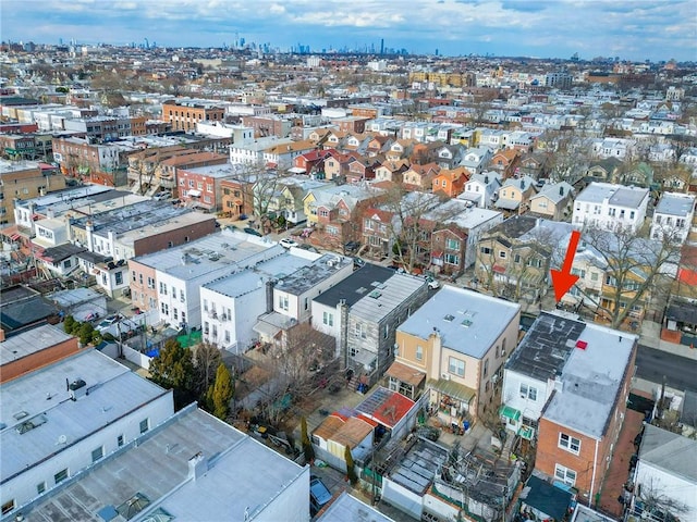 drone / aerial view with a view of city