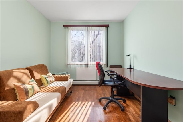 office area featuring wood finished floors