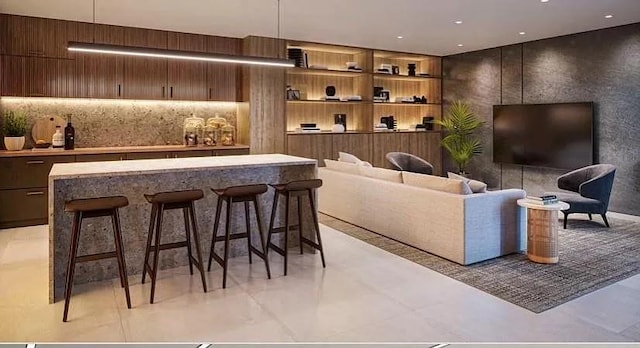 1238 63rd St Unit D301, Brooklyn, NY 11219 - bar with recessed lighting and tasteful backsplash