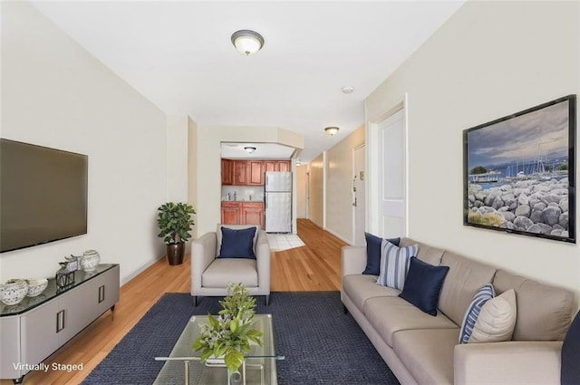 living room with light wood-style flooring