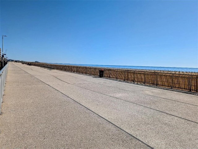 view of street featuring a water view