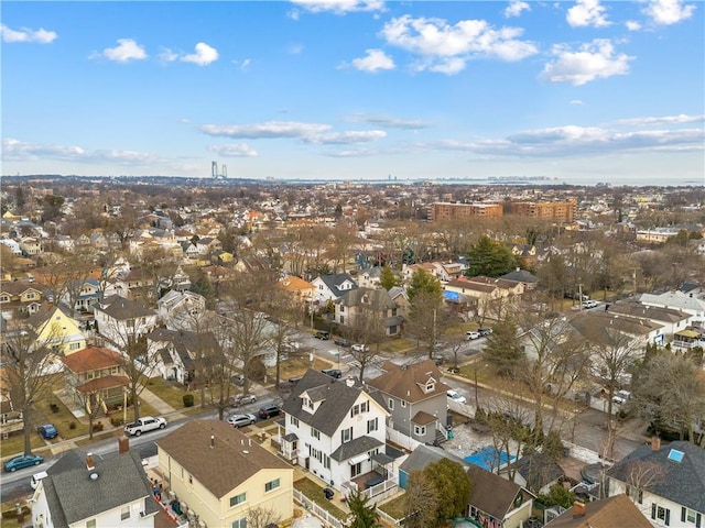 aerial view with a residential view