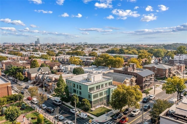 bird's eye view with a city view