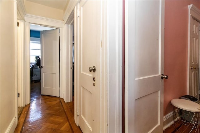 corridor with baseboards