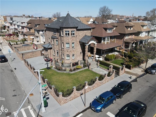 drone / aerial view with a residential view