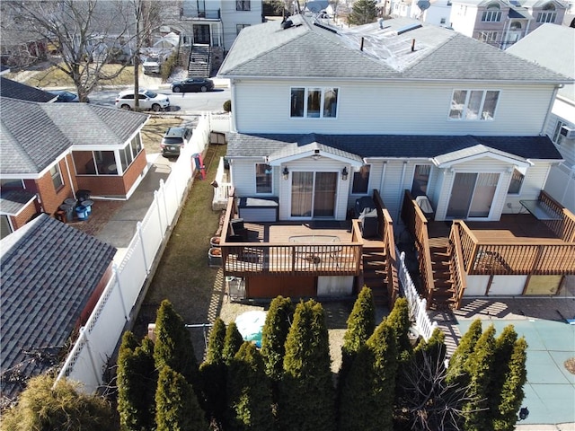 aerial view with a residential view