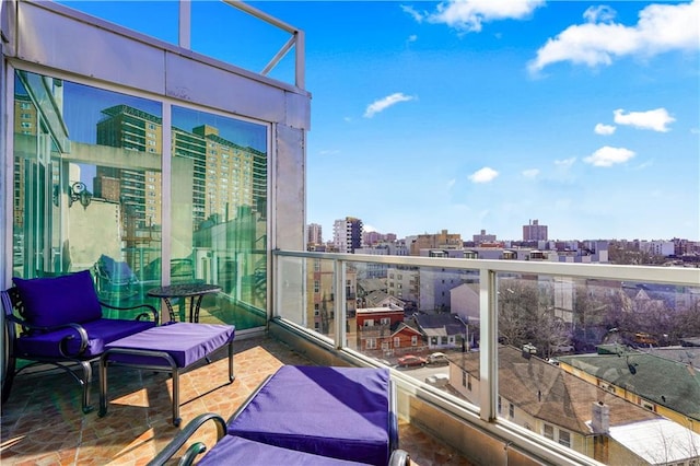 balcony with a city view