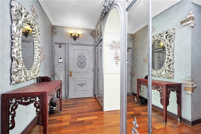 384 Neptune Ave Unit 601, Brooklyn, NY 11235 - foyer with ornamental molding and wood finished floors