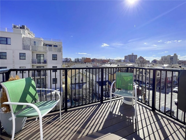 balcony with a view of city