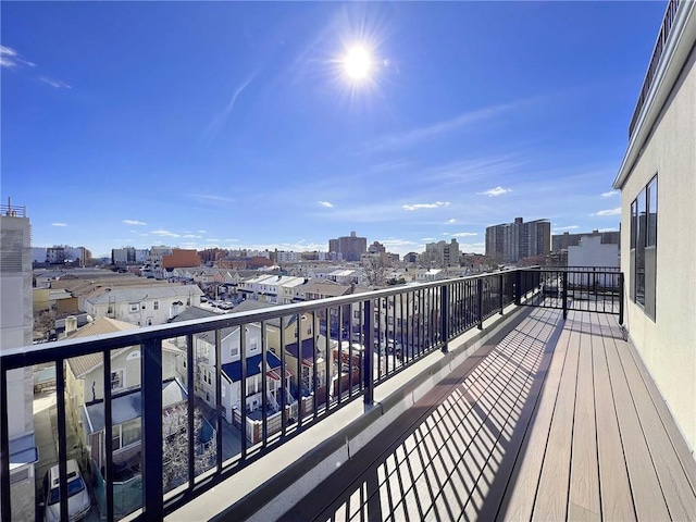 balcony featuring a city view