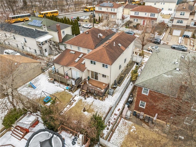 aerial view with a residential view