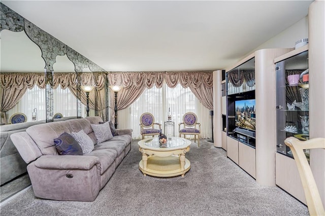 view of carpeted living area