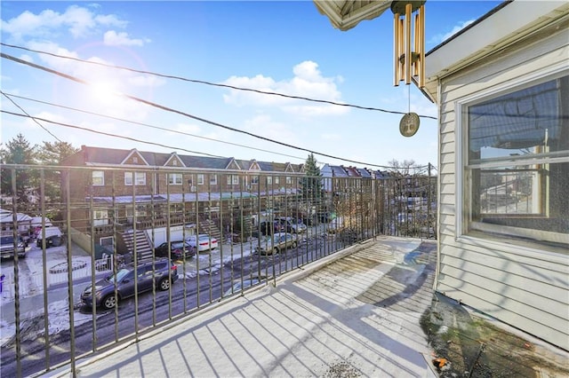 balcony featuring a residential view