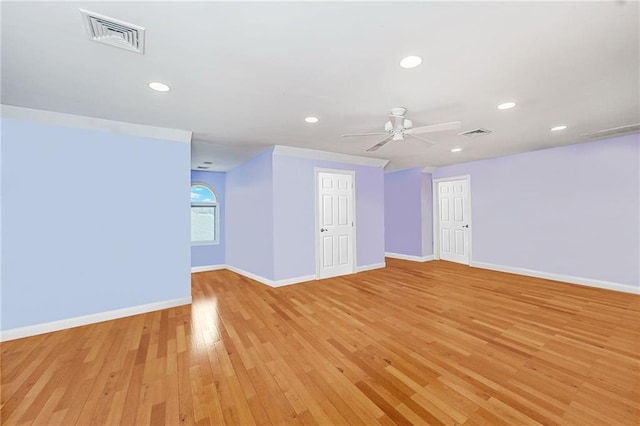 90 Giegerich Ave, Staten Island, NY 10307 - empty room featuring recessed lighting, baseboards, ceiling fan, and light wood-style floors