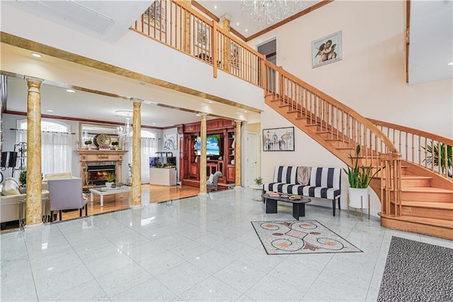90 Giegerich Ave, Staten Island, NY 10307 - lobby featuring stairway, a high ceiling, and recessed lighting