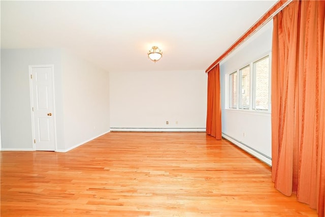 1856 E 13th St Unit 3A, Brooklyn, NY 11229 - unfurnished room with baseboard heating, light wood-type flooring, and baseboards
