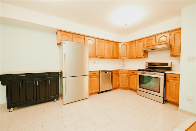 1856 E 13th St Unit 3A, Brooklyn, NY 11229 - kitchen featuring appliances with stainless steel finishes, under cabinet range hood, and light countertops