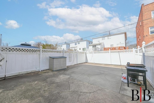view of patio featuring a fenced backyard
