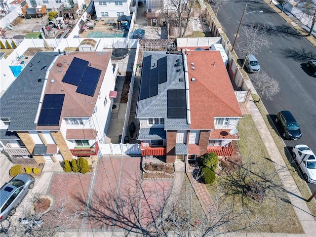 aerial view featuring a residential view