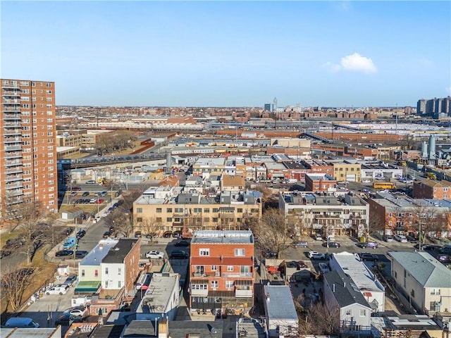 drone / aerial view featuring a city view