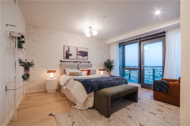 bedroom featuring wood finished floors