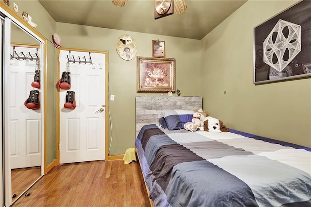 bedroom featuring light wood-type flooring