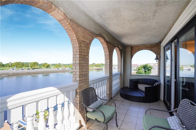 balcony with a water view