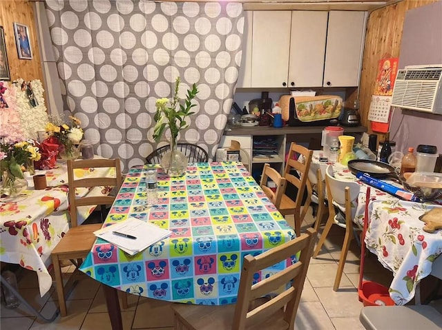 dining space with light tile patterned floors