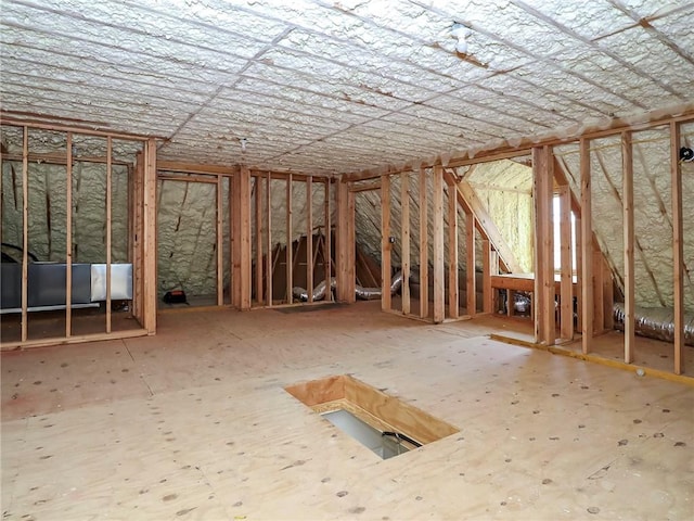 view of unfinished attic